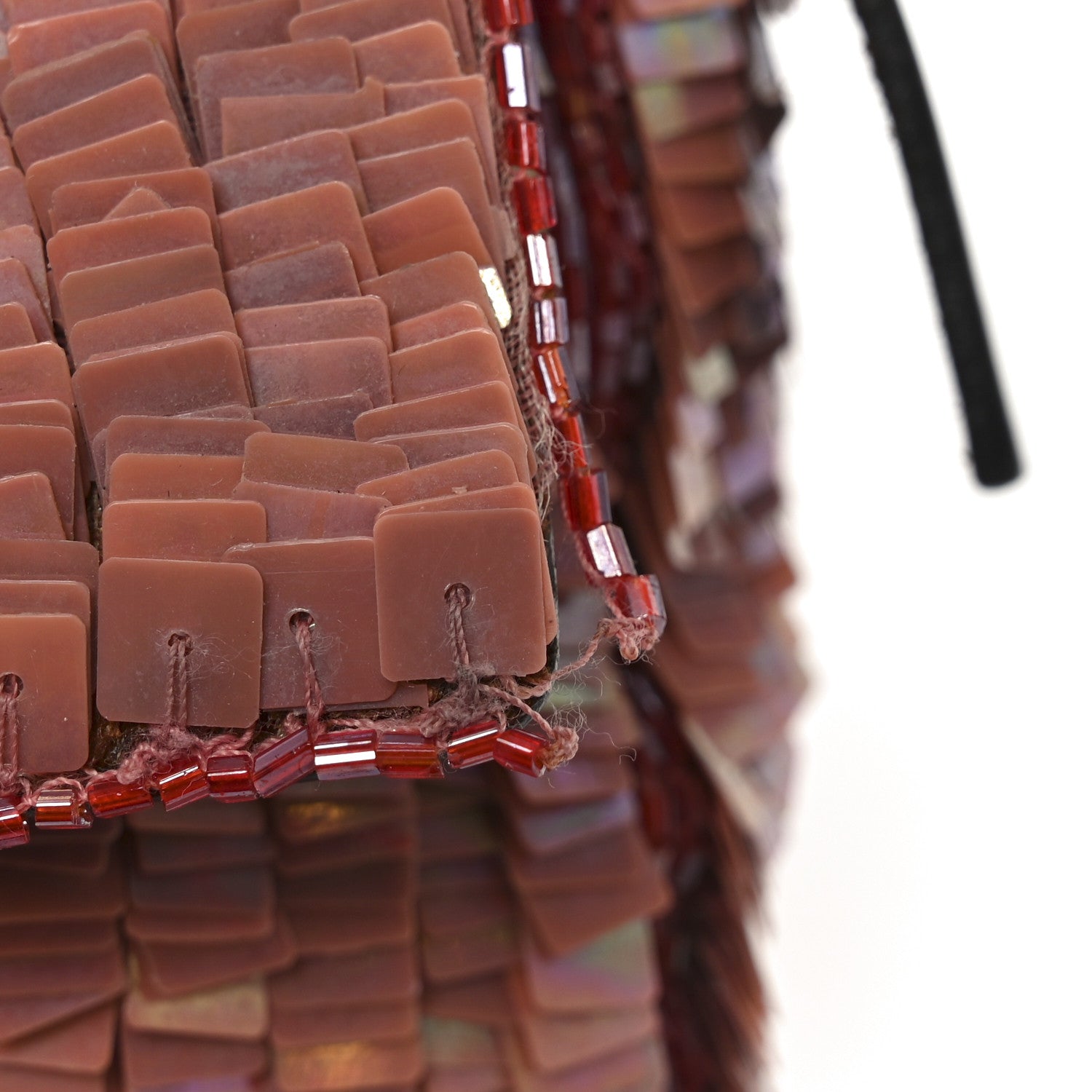 Fendi Sequin Beaded Baguette Pink Dark Brown 20 of 25
