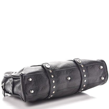 Versace Calfskin Studded Small Satchel Black 4 of 9