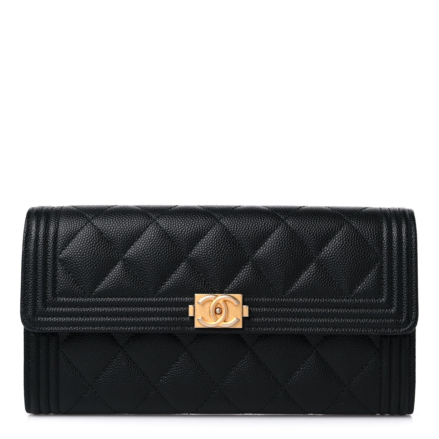 Chanel Caviar Quilted Long Boy Flap Wallet Black 1 of 13