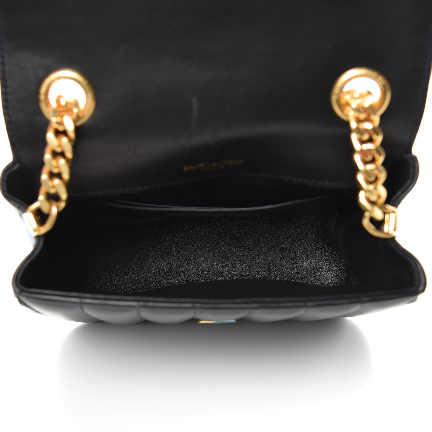Lambskin Matelasse Monogram Small Vicky Chain Bag Black
