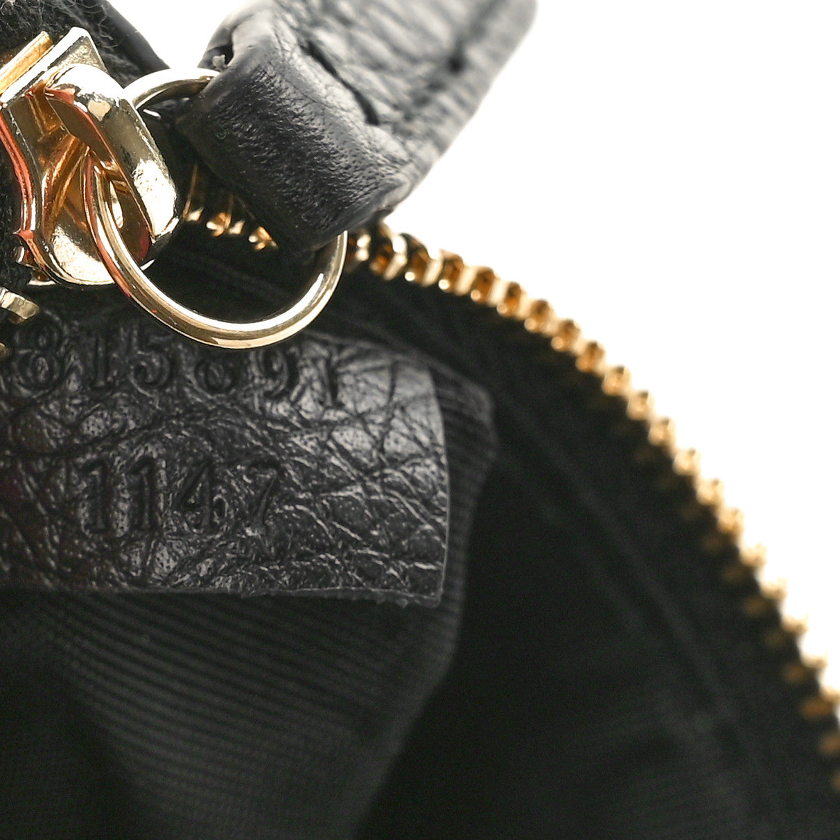 Guccissima GG Emblem Zip Key Case Black