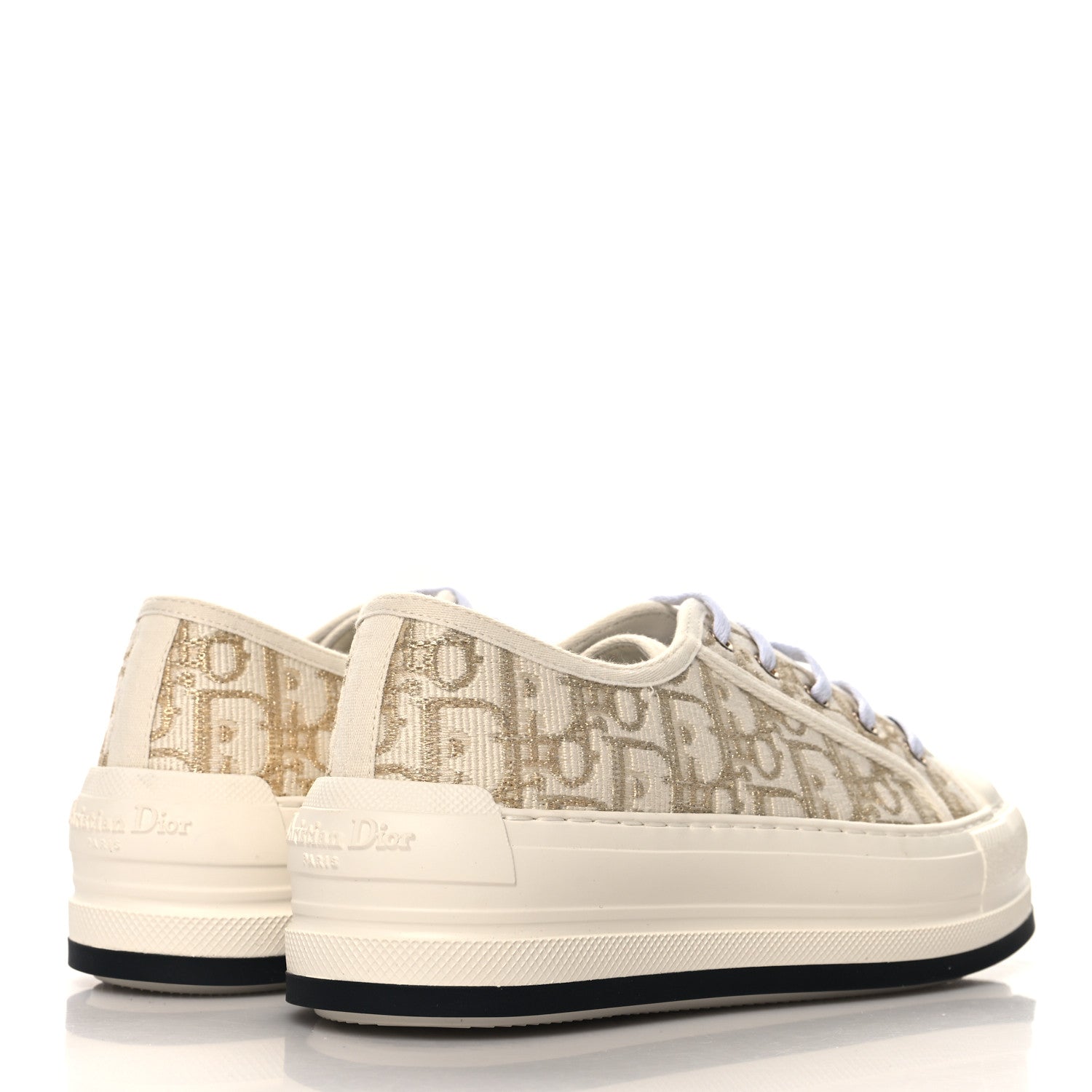 Christian Dior Canvas Lurex Oblique Walk'N'Dior Platform Sneakers 36 Pale Gold 5 of 10
