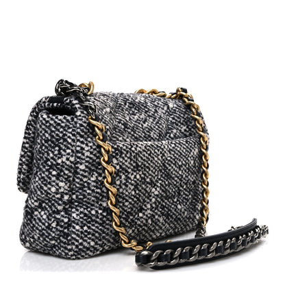 Chanel Tweed Quilted Medium Chanel 19 Flap Grey 3 of 10