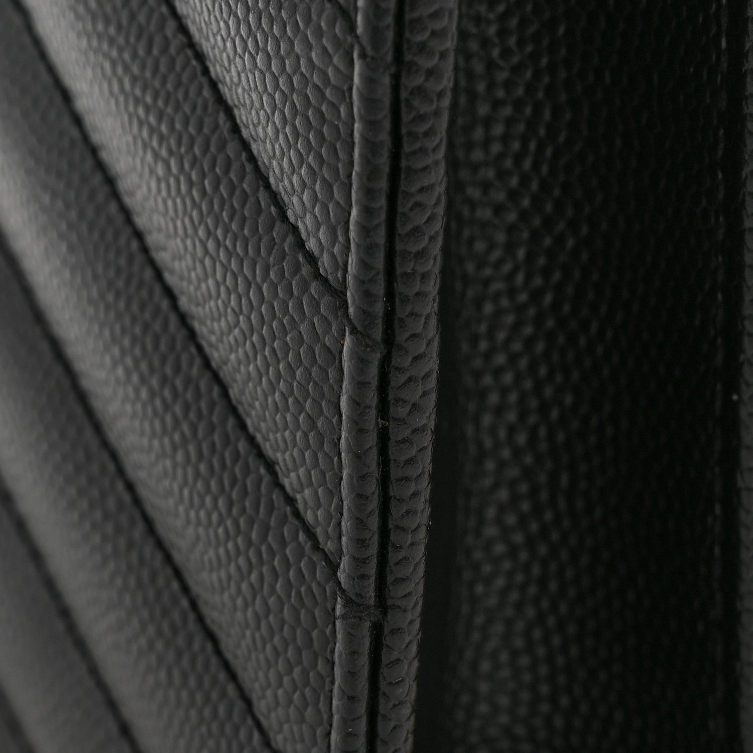 Saint Laurent Grain De Poudre Matelasse Chevron Monogram Envelope Chain Wallet Black 13 of 13