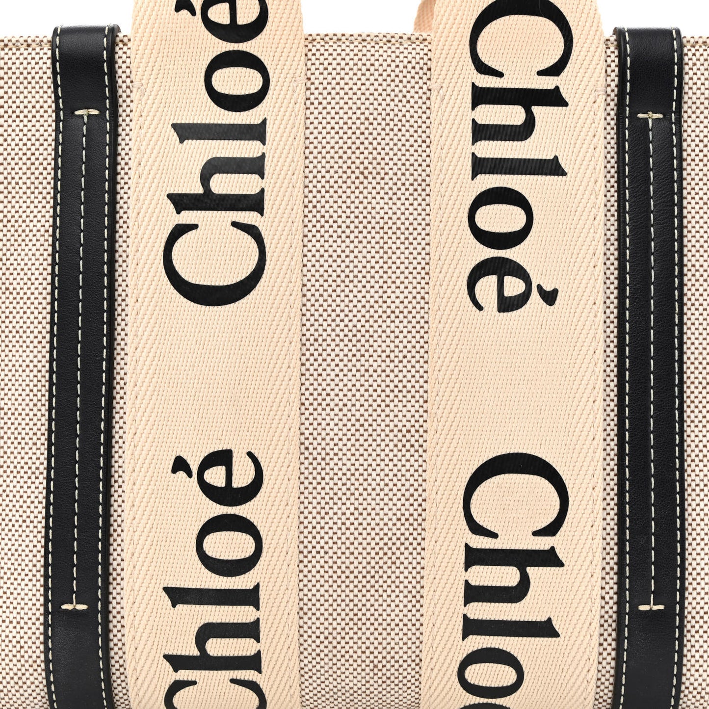 Cotton Calfskin Small Woody Ribbon Tote White Blue
