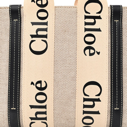 Chloe Cotton Calfskin Small Woody Ribbon Tote White Blue 9 of 11