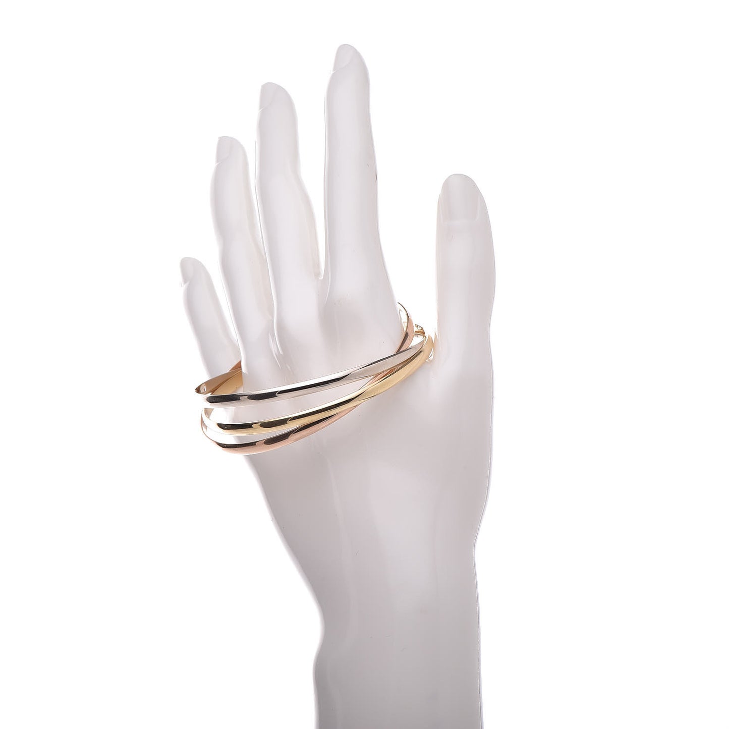 18K Pink Yellow White Gold Trinity Bangle 62