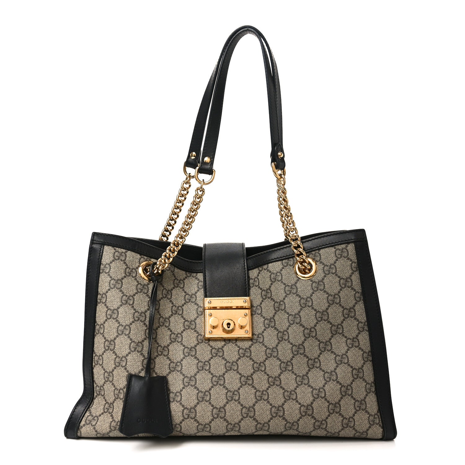 Gucci GG Supreme Monogram Medium Padlock Tote Black 1 of 11