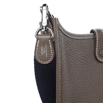 Hermes Taurillon Clemence Amazone Evelyne TPM Etoupe Bleu Indigo 8 of 11