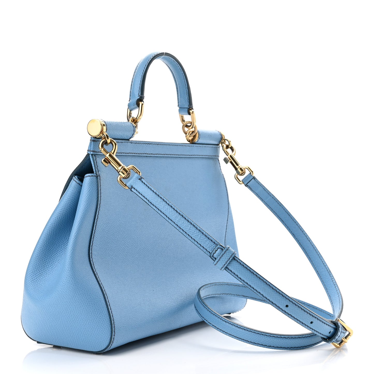 Dauphine Calfskin Medium Miss Sicily Satchel Light Blue