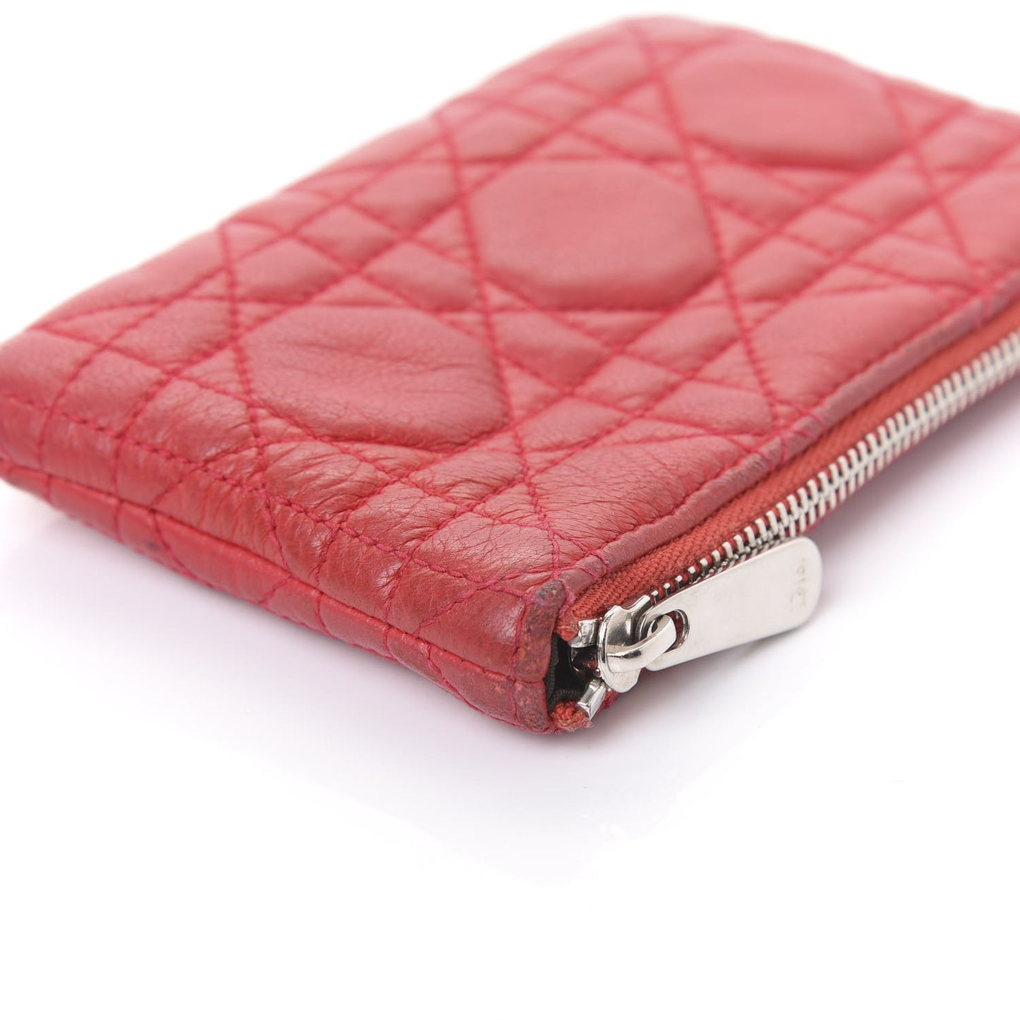 Lambskin Cannage Pouch Red