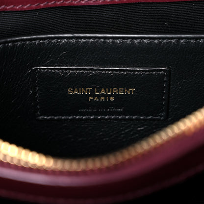Saint Laurent Calfskin Y Quilted Monogram Small Loulou Chain Satchel Dark Legion Red 6 of 11