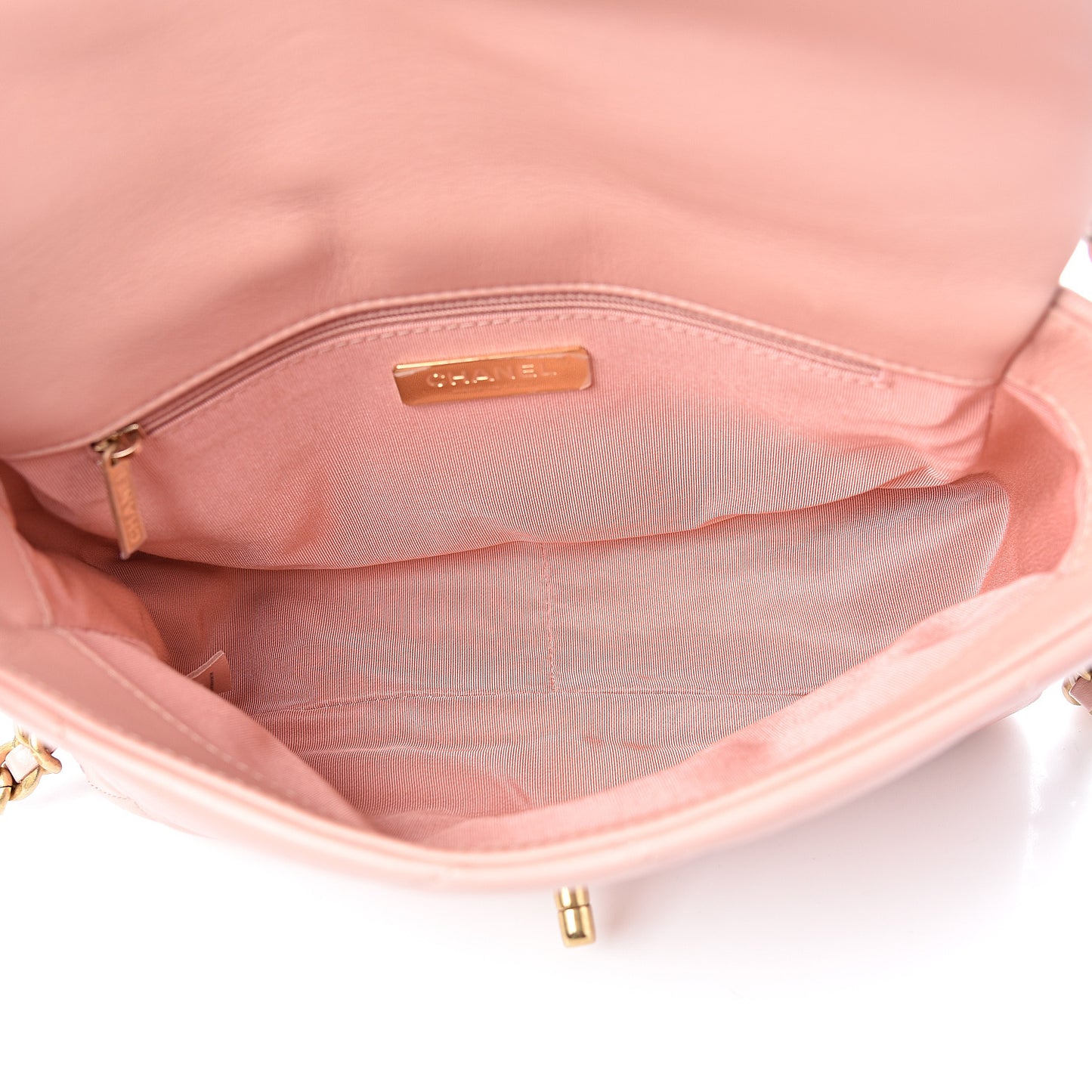 Goatskin Quilted Medium 19 Flap Light Pink