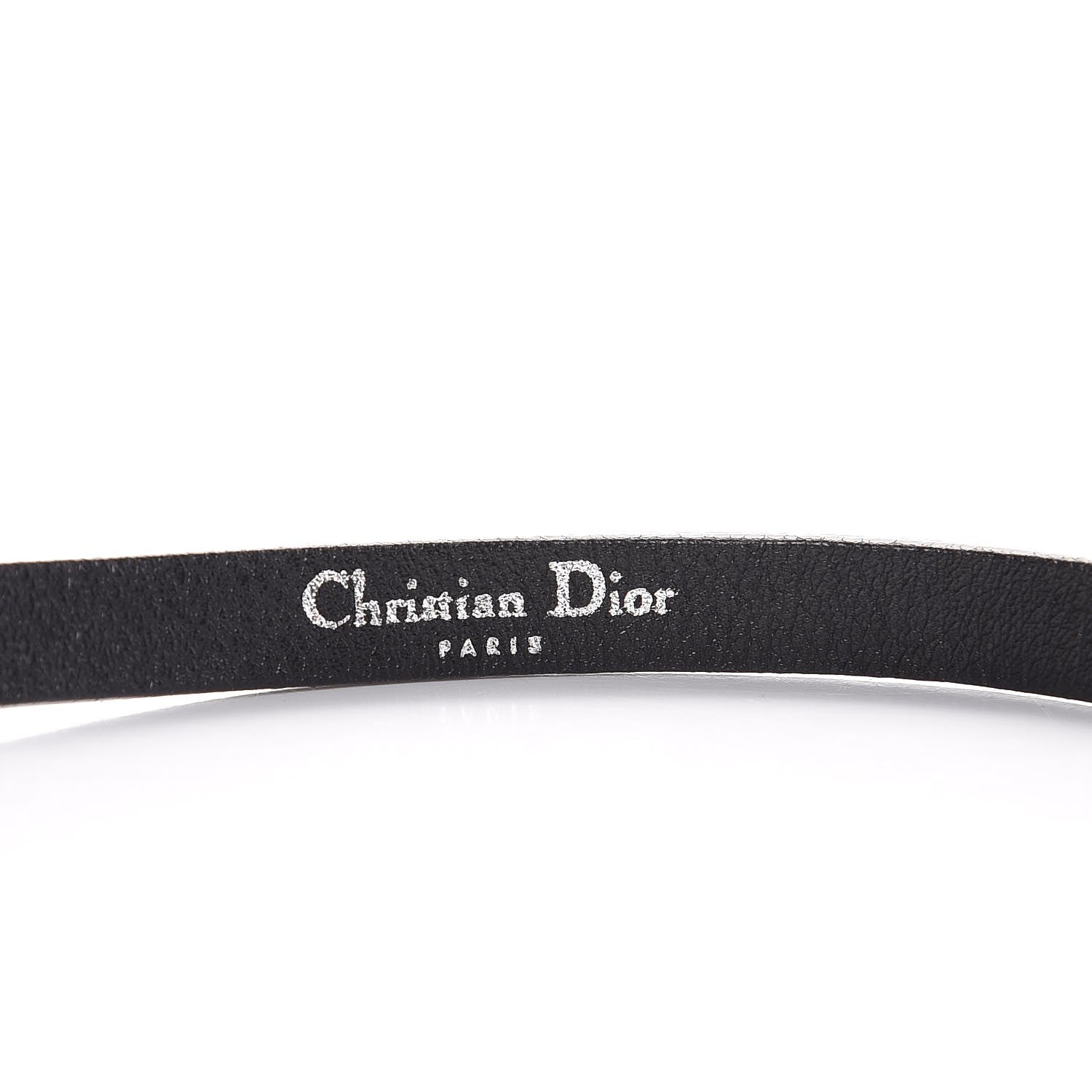 Christian Dior Calfskin Crystal Logo Clasp Belt 85 Black 3 of 7