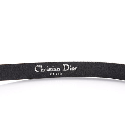 Christian Dior Calfskin Crystal Logo Clasp Belt 85 Black 3 of 7