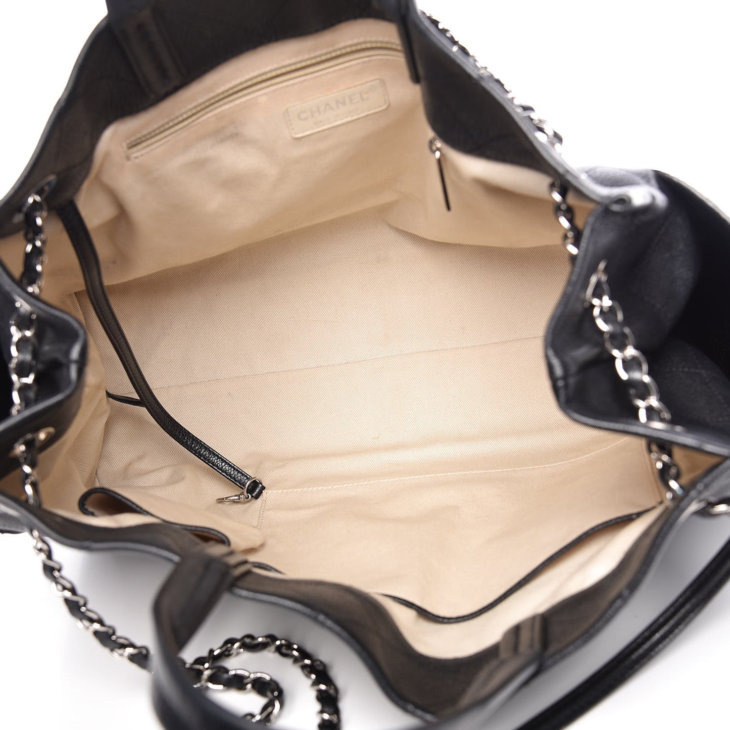 Grained Calfskin CC Pocket Tote Black