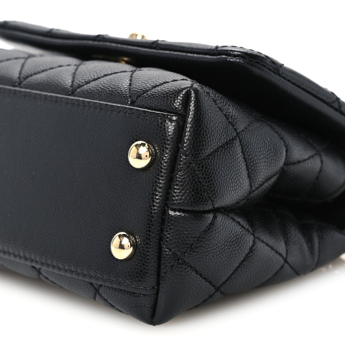 Caviar Quilted Extra Mini Coco Handle Flap Black