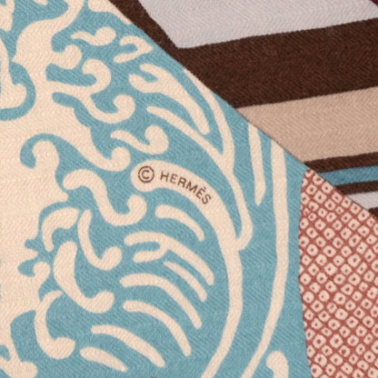 Hermes Cashmere Silk Ex Libris en Monogram Kimonos Shawl GM 140 6 of 10