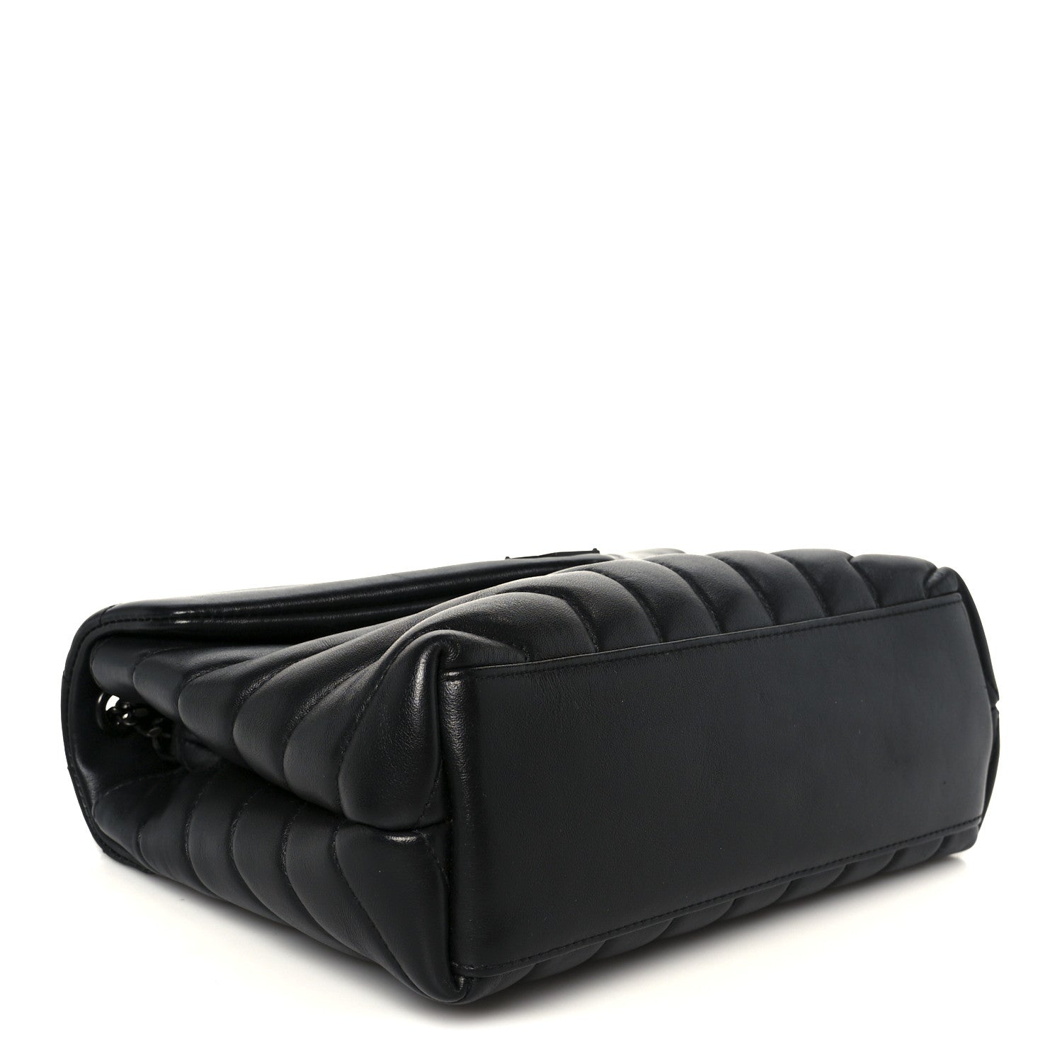 Saint Laurent Calfskin Y Quilted Monogram Monochrome Small Loulou Chain Satchel Black 4 of 11