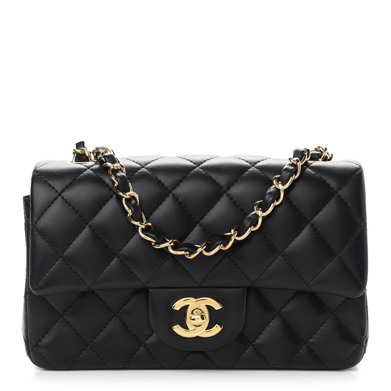Chanel Lambskin Quilted Mini Rectangular Flap Black 1 of 20