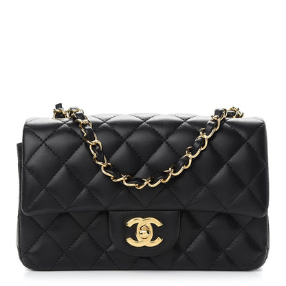 Chanel Lambskin Quilted Mini Rectangular Flap Black 1 of 20