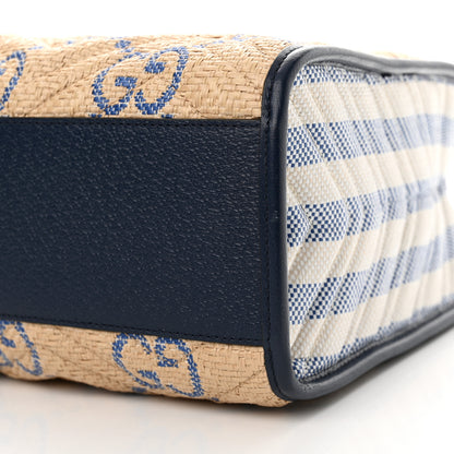 Gucci Raffia GG Monogram Matelasse Medium GG Marmont Shoulder Tote Natural Royale Off White 9 of 10