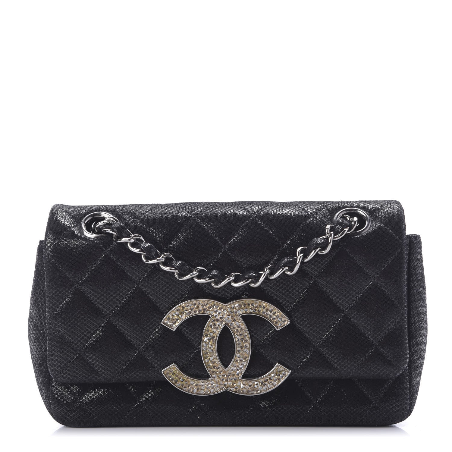 Chanel Sequin Goatskin Crystal CC Mini Flap Black 1 of 9