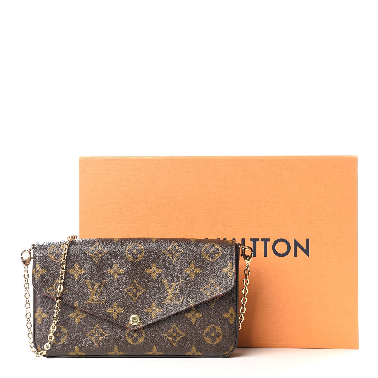 Monogram Pochette Felicie Chain Wallet Fuchsia