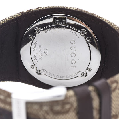 Gucci Stainless Steel Canvas 31mm 104 Monogram Quartz Watch Brown 5 of 5