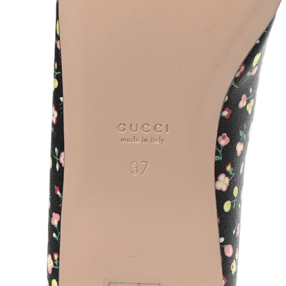 Gucci X LIBERTY OF LONDON Nappa Infinity Holly Deva Horsebit Chain Embellished Flats 37 Black Peach 6 of 9
