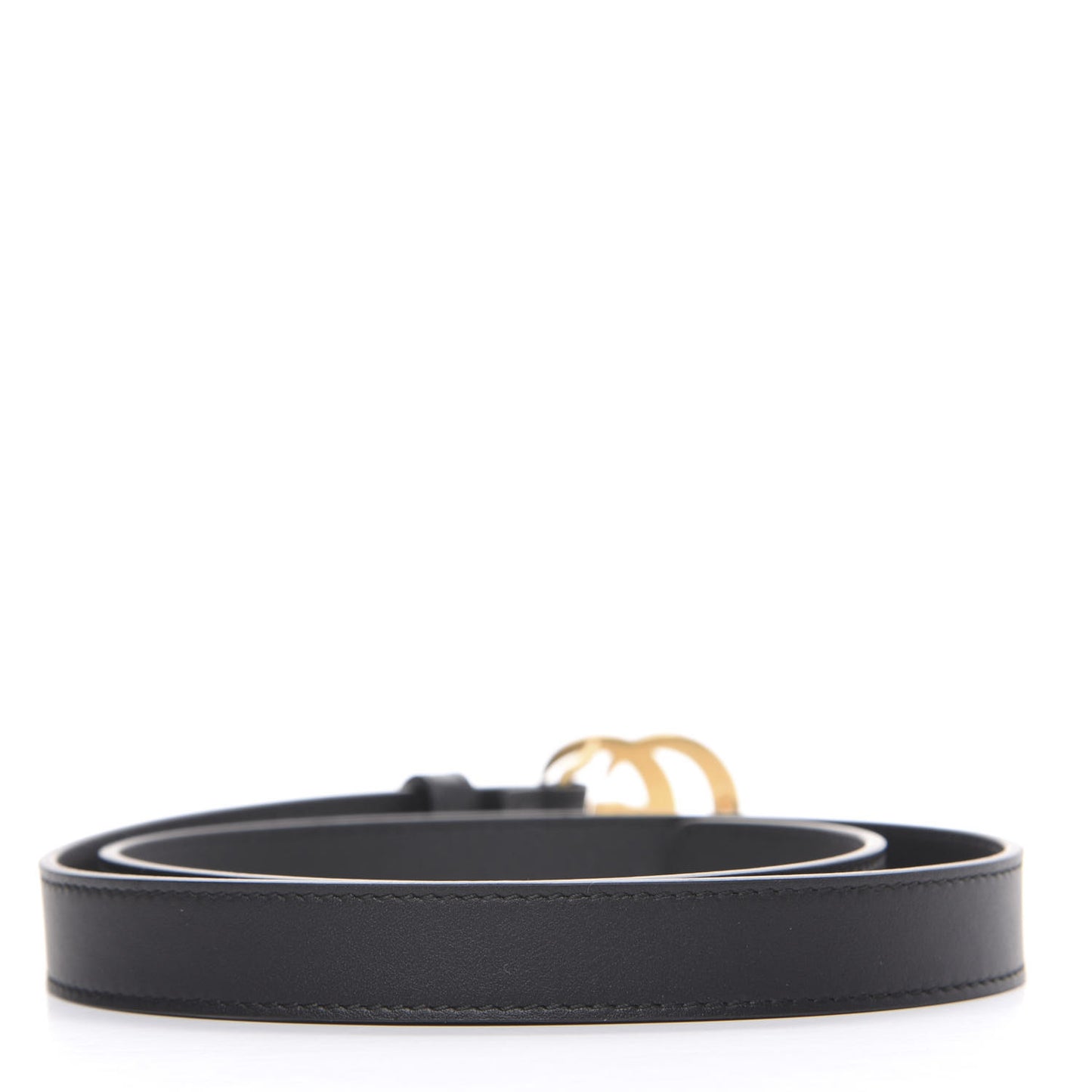 Calfskin Pearl Double G 20mm Belt 70 28 Black Cream