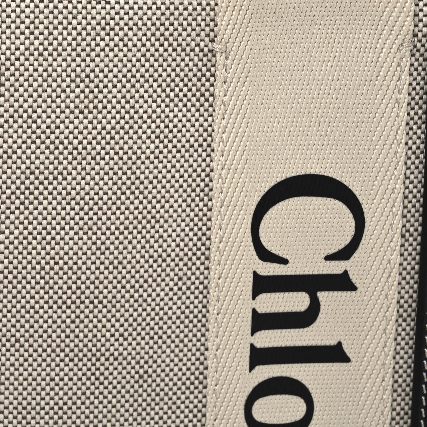 Chloe Cotton Calfskin Large Woody Ribbon Tote White Blue 8 of 10