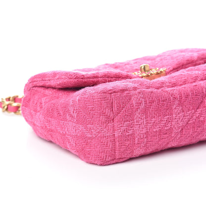 Chanel Tweed Quilted Medium 19 Flap Pink 9 of 11