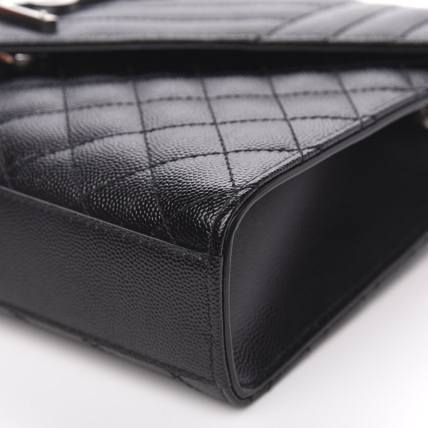 Saint Laurent Grain De Poudre Textured Mixed Matelasse Triquilt Medium Monogram Satchel Black 9 of 9