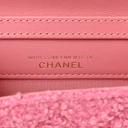 Chanel Tweed Quilted Flap Chain Waist Bag Pink 8 of 13