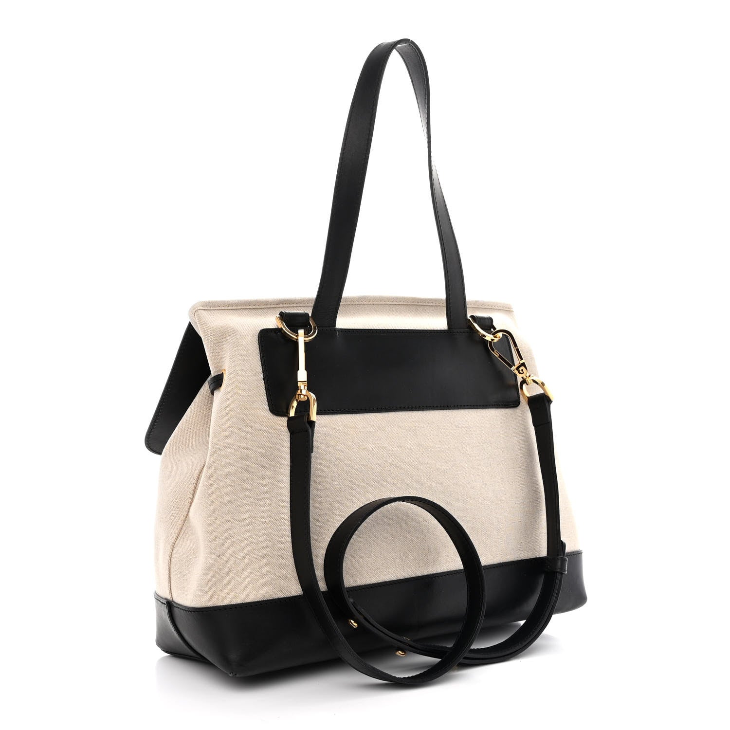 Mansur Gavriel Canvas Calfskin Lady Bag Creme Black 3 of 11