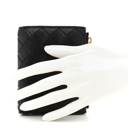 Bottega Veneta Nappa Intrecciato Small Bi-Fold Zip Wallet Black 2 of 7