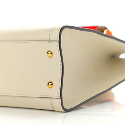 Gucci Wonka Grain Calfskin Small Diana Tote Bag Mystic White Orange Fluo 10 of 13