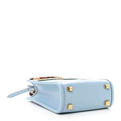 Fendi Vitello King Plexiglass Logo Embossed Mini Fendi Sunshine Shopper Tote Azzurro Baby 4 of 10