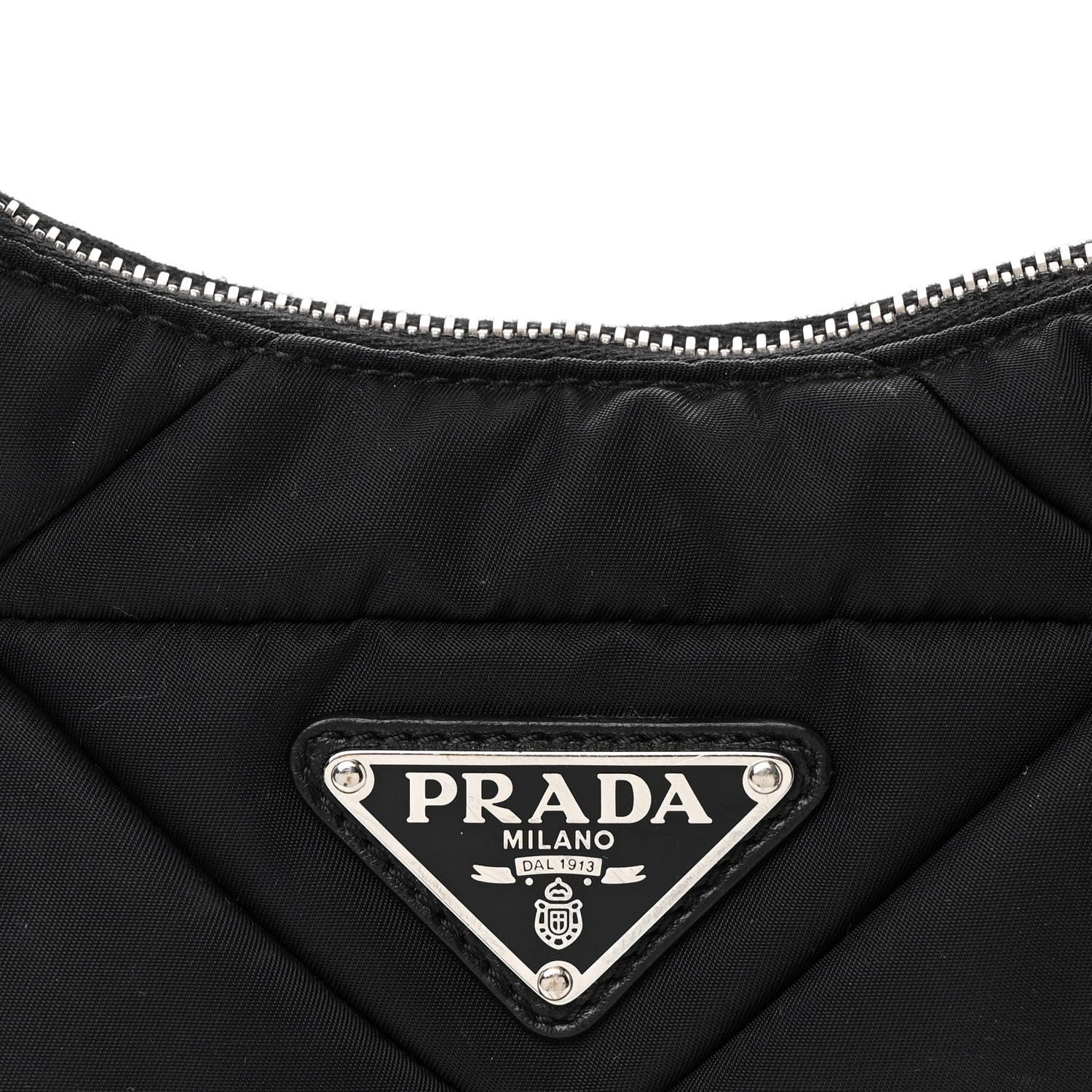 Prada Tessuto Nylon Triangle Quilted Padded Patchwork System Shoulder Bag Black 8 of 10