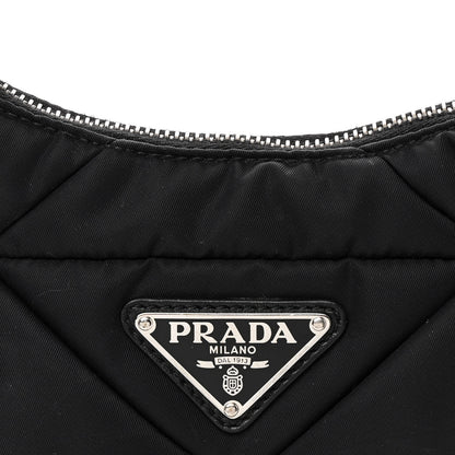 Prada Tessuto Nylon Triangle Quilted Padded Patchwork System Shoulder Bag Black 8 of 10