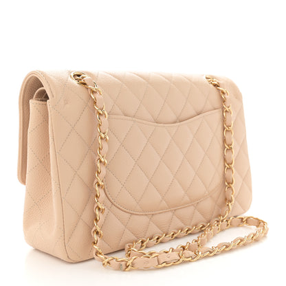 Chanel Caviar Quilted Medium Double Flap Beige 3 of 11