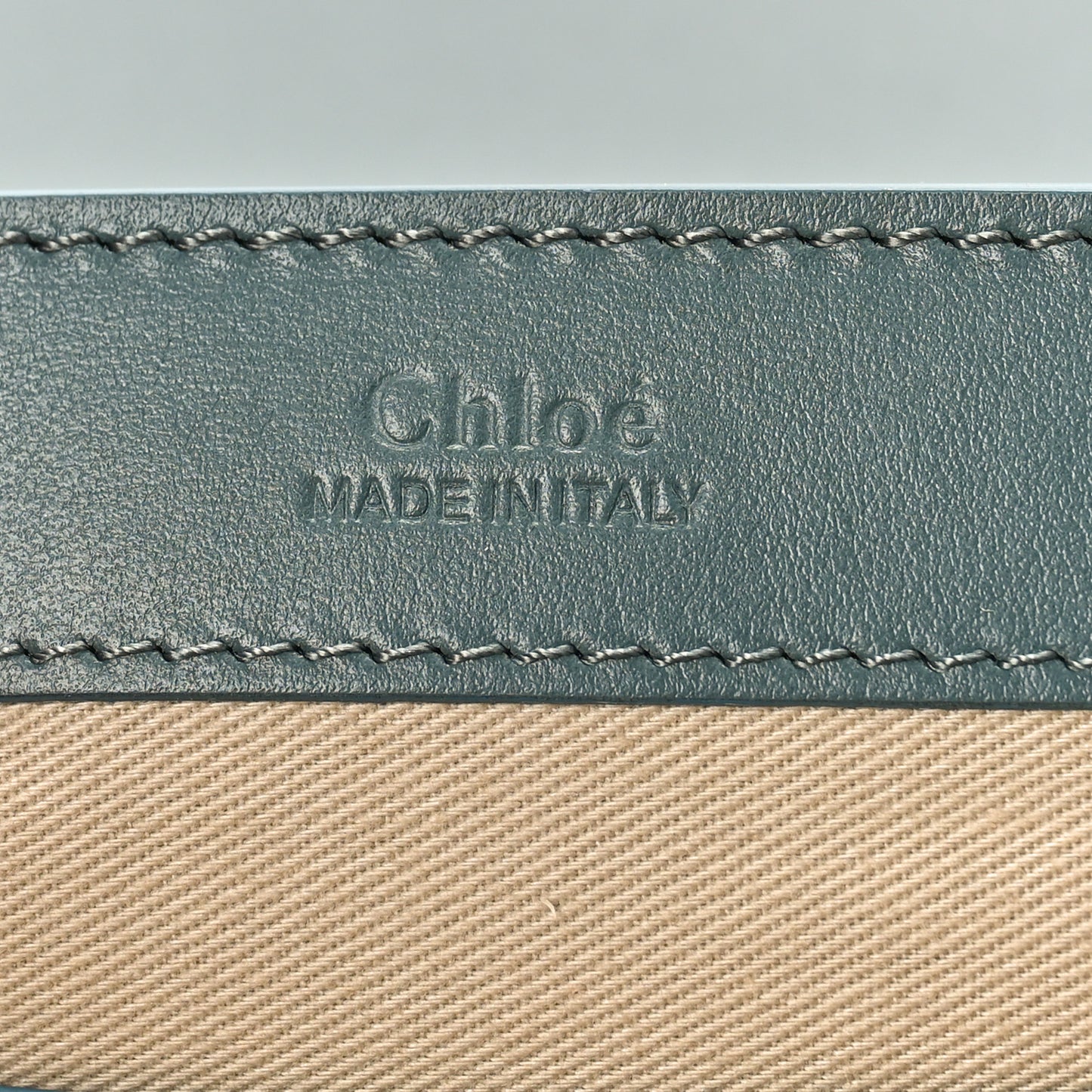 Calfskin Suede C Clutch With Chain Cloudy Blue