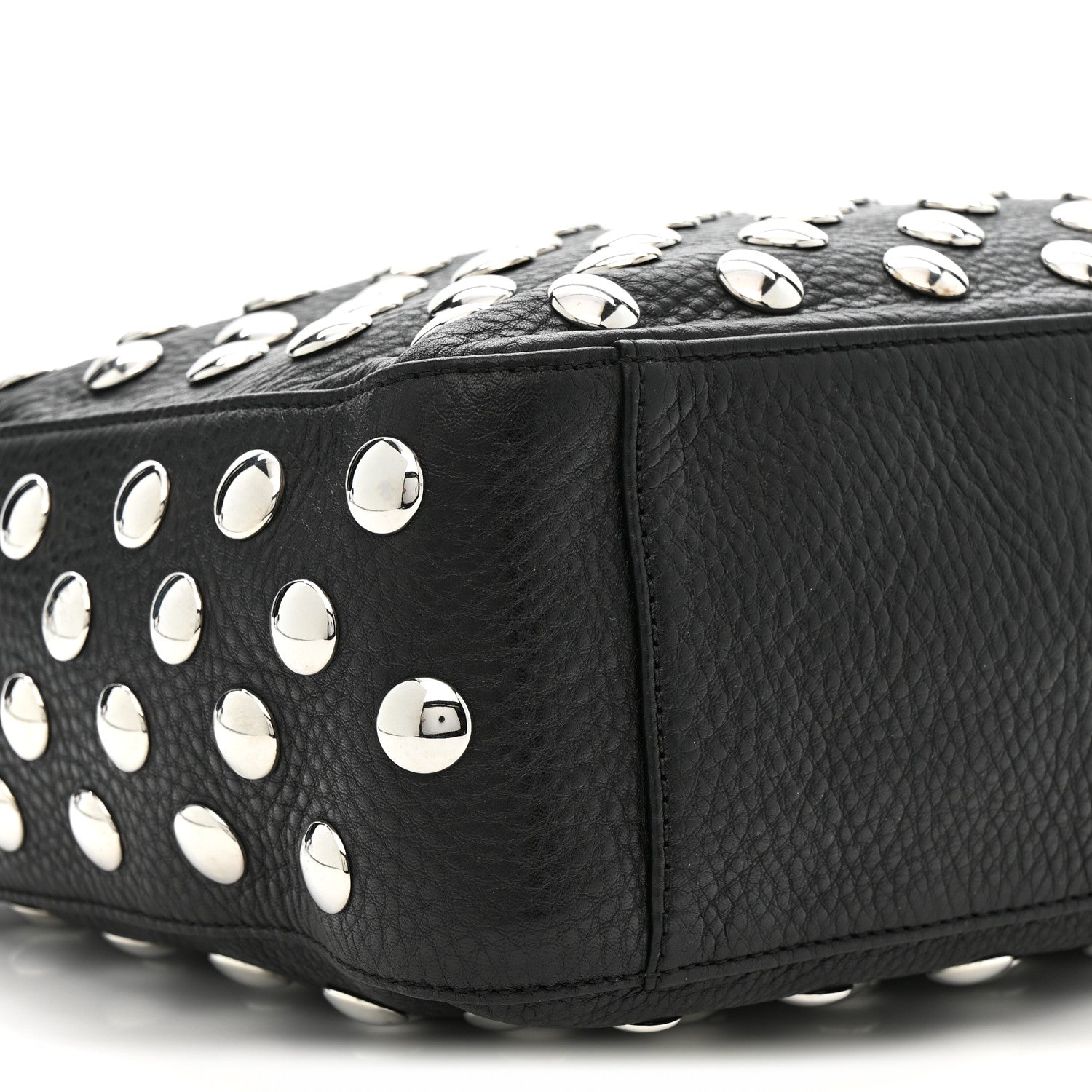 Khaite Pebbled Sport Calfskin Studded Elena Black 8 of 9