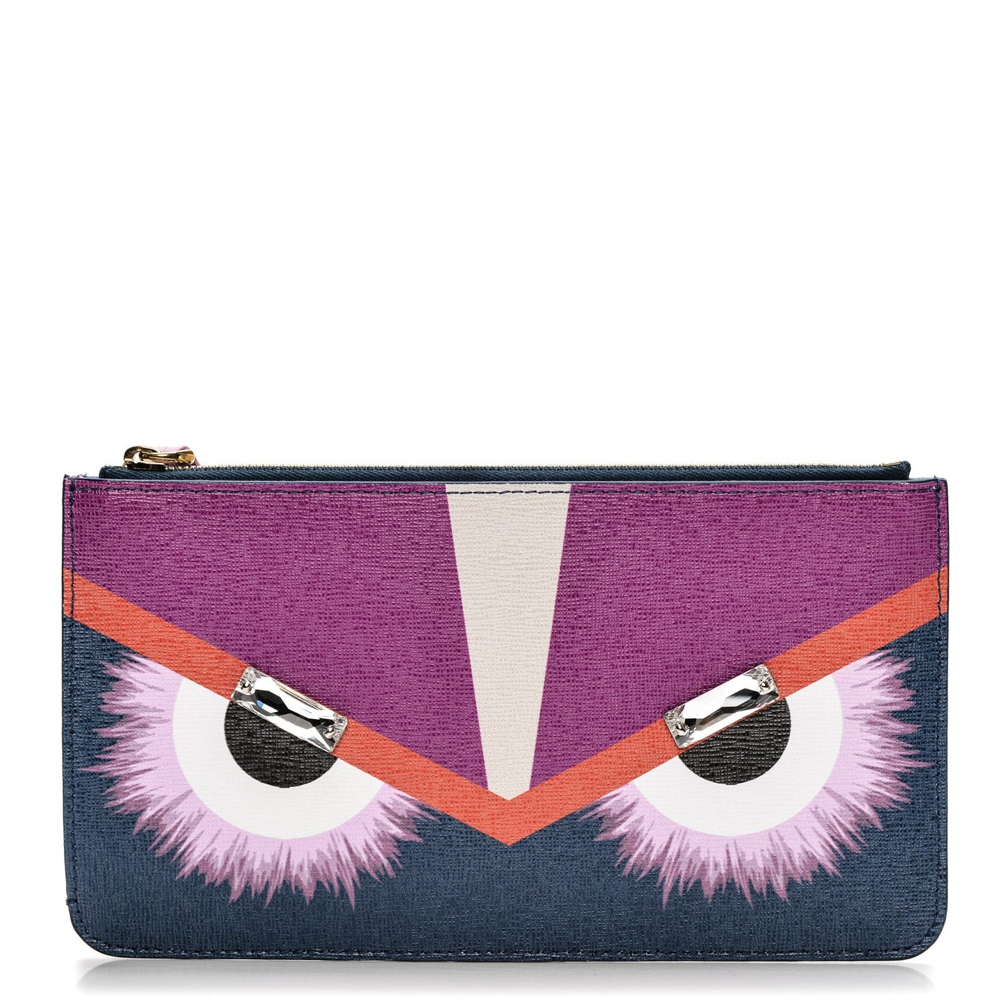 Vitello Elite Crystal Eye Monster Zip Pouch Cobalt Multicolor