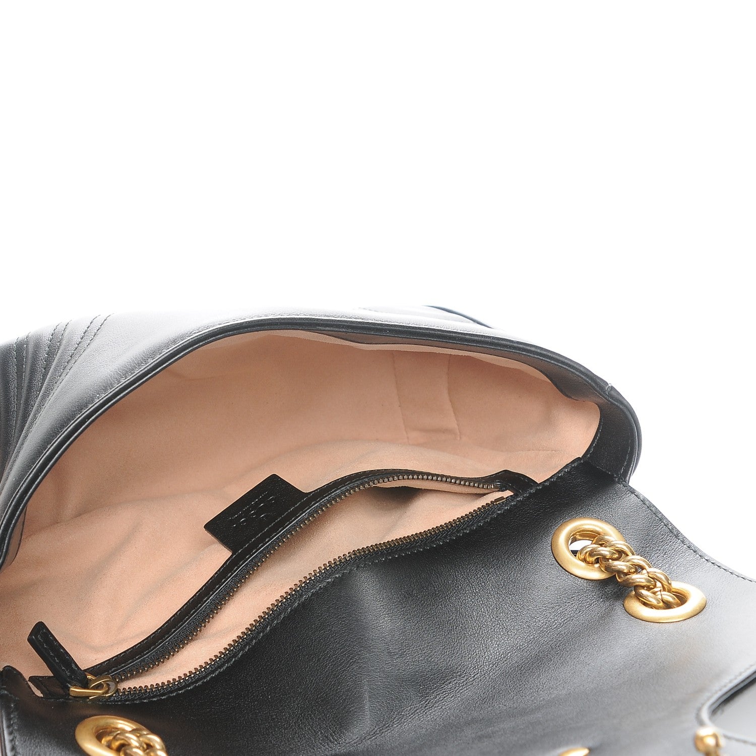 Gucci Calfskin Matelasse Small GG Marmont Shoulder Bag Black 5 of 7