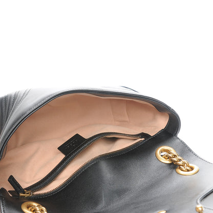 Gucci Calfskin Matelasse Small GG Marmont Shoulder Bag Black 5 of 7