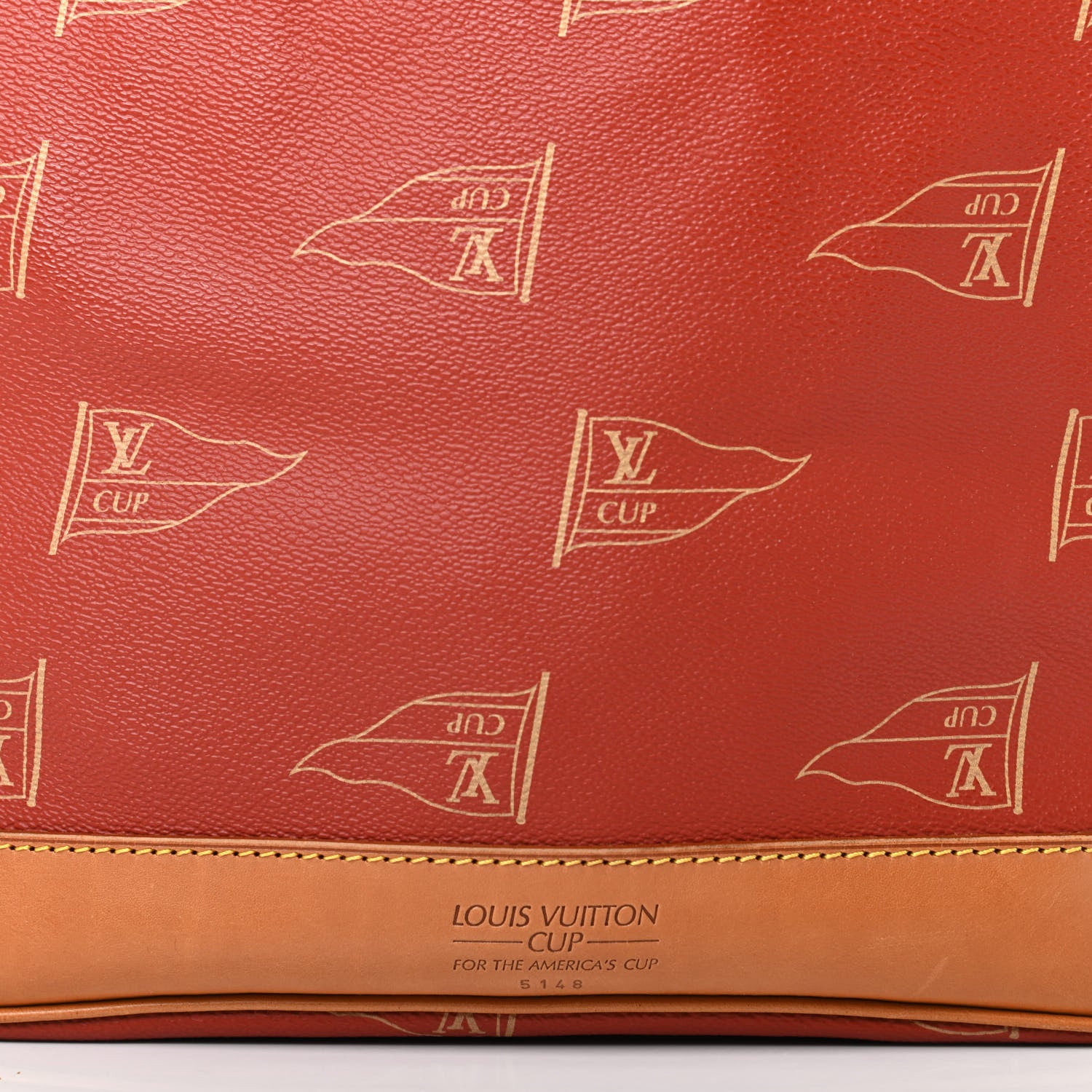 Louis Vuitton Canvas Americas Cup 1995 Saint Tropez Drawstring Bag Red 9 of 11