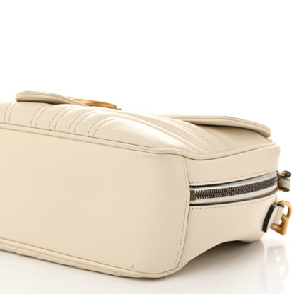 Gucci Calfskin Matelasse Sylvie Web Small GG Marmont Top Handle Shoulder Bag White 10 of 12