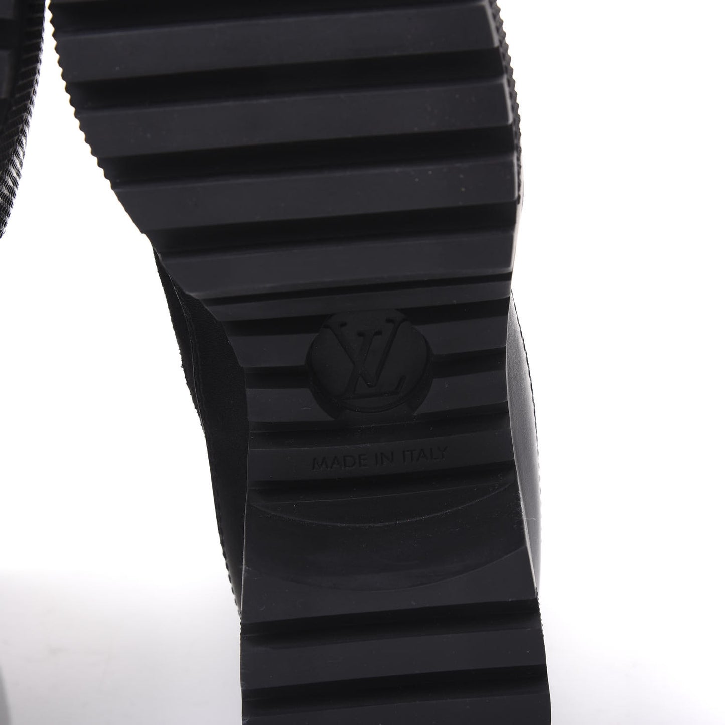Suede Calfskin Monogram LV Black Heart Laureate Platform Desert Boots 37 Black